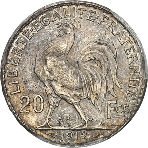 Third Republic (1870-1940). Piéfort (proof) of 20 francs Marianne, Frappe spéciale (SP) 1912, Paris.