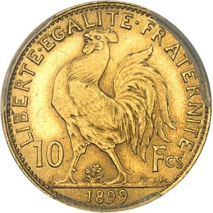 IIIe République (1870-1940). Essai-piéfort de 10 francs Marianne, Frappe spéciale (SP) 1899, Paris.