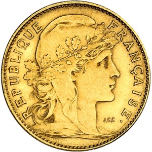 IIIe République (1870-1940). Essai-piéfort de 10 francs Marianne, Flan bruni (PROOF) 1899, Paris.