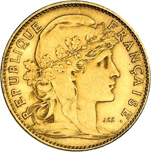 Third Republic (1870-1940). Essai-piéfort de 10 francs Marianne, Flan bruni (PROOF) 1899, Paris.