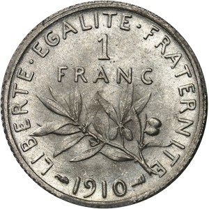 IIIe République (1870-1940). 1 franc Semeuse 1910, Paris.