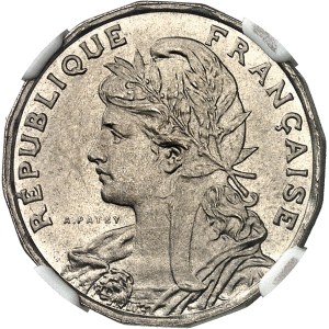 IIIe République (1870-1940). Essai de 25 centimes Patey 2e type, avec différents, tranche à 16 pans 1904, Paris.