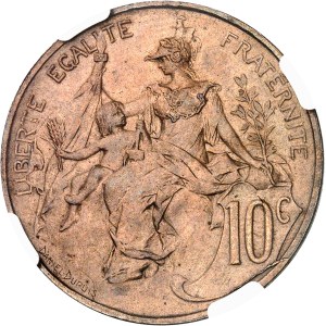 IIIe République (1870-1940). Épreuve définitive de 10 centimes Daniel-Dupuis, non datée (flan brillant) ND (1897), Paris.