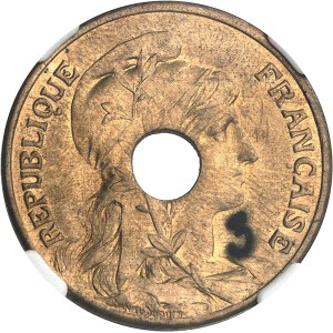 IIIe République (1870-1940). Essai de 10 centimes Daniel-Dupuis, en laiton, avec perforation, #3 1908, Paris.