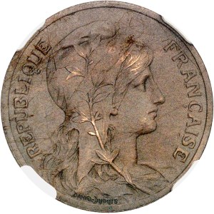 IIIe République (1870-1940). 5 centimes Daniel-Dupuis, Flan bruni mat (PROOF MATTE) 1900, Paris.