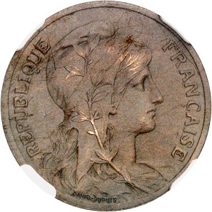 IIIe République (1870-1940). 5 centimes Daniel-Dupuis, Flan bruni mat (PROOF MATTE) 1900, Paris.