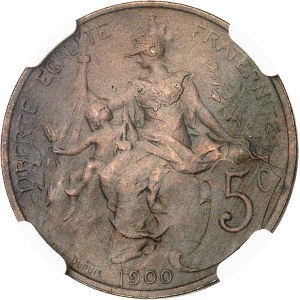 IIIe République (1870-1940). 5 centimes Daniel-Dupuis, Flan bruni mat (PROOF MATTE) 1900, Paris.