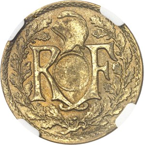 IIIe République (1870-1940). Épreuve de 25 centimes Lindauer, en bronze-aluminium, non perforé 1920, Paris.