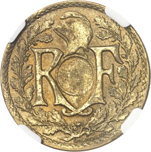 IIIe République (1870-1940). Lindauer 25-centime proof, bronze-aluminum, unperforated 1920, Paris.
