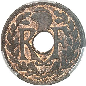 IIIe République (1870-1940). Essai de 5 centimes Lindauer en bronze 1914, Paris.
