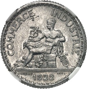 IIIe République (1870-1940). Proof of 1 franc Chambers of Commerce in aluminum, without ESSAI 1922, Paris.