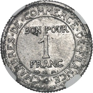 IIIe République (1870-1940). Proof of 1 franc Chambers of Commerce in aluminum, without ESSAI 1922, Paris.