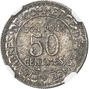 IIIe République (1870-1940). Épreuve de 50 centimes Chambres de commerce en argent, sans ESSAI 1922, Paris.