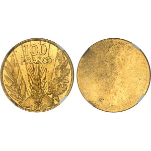 IIIe République (1870-1940). Paire d’essais unifaces d’avers et de revers de 100 francs, concours de 1929, par Lucien Bazor 1929, Paris.