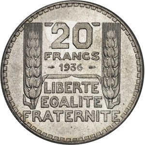IIIe République (1870-1940). 20 francs Turin 1936, Paris.