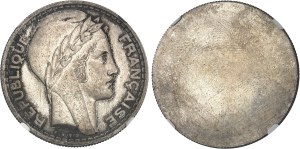 IIIe République (1870-1940). Pair of single-sided 20 franc Turin obverse and reverse proofs, silver-plated bronze 1929, Paris.