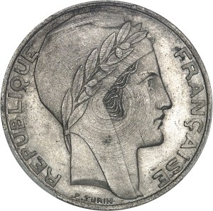 IIIe République (1870-1940). Essai de 20 francs Turin en nickel, petit module et tranche lisse, Frappe spéciale (SP) 1938, Paris.