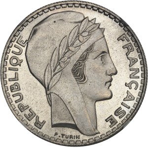 IIIe République (1870-1940). Essai de 20 francs Turin en cupro-nickel, tranche cannelée, Frappe spéciale (SP) 1939, Paris.
