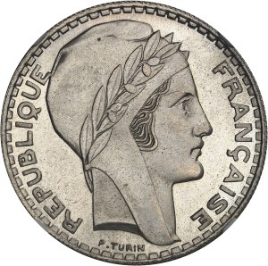 IIIe République (1870-1940). Trial of 20 francs Turin in cupro-nickel, fluted edge, Frappe spéciale (SP) 1939, Paris.
