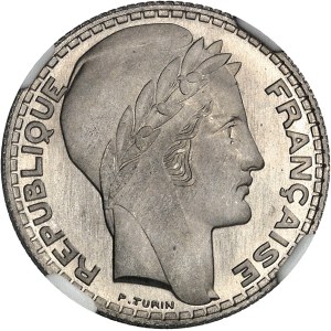 IIIe République (1870-1940). Essai de 5 francs Turin en nickel 1929, Paris.