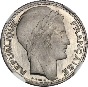 IIIe République (1870-1940). Essai de 5 francs Turin en nickel 1929, Paris.