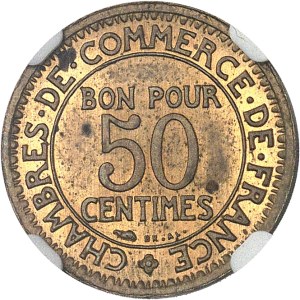 IIIe République (1870-1940). Épreuve hybride Morlon/Domard de 50 centimes en cupro-aluminium ND (1930), Paris.
