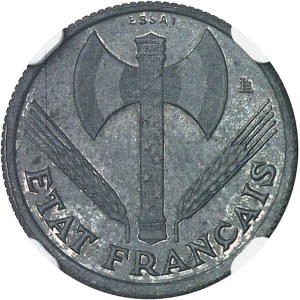 État Français (1940-1944). Essai de 50 centimes Pétain en zinc, tranche cannelée ND (1941), Paris.