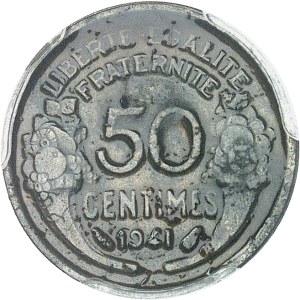 French State (1940-1944). 50-centime Morlon iron pre-series 1941, Paris.