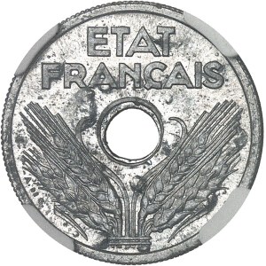 État Français (1940-1944). Essai de DIX centimes, grand module 1941, Paris.