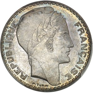 Gouvernement provisoire de la République française (1944-1946). Essai de 20 francs Turin en argent, rameaux courts, Frappe spéciale (SP) 1945, Paris.