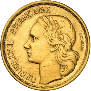 IVe République (1947-1958). Épreuve de 50 francs Guiraud en or 1951, Paris.