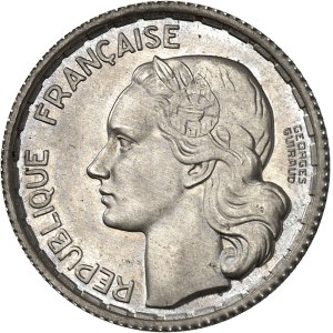 IVe République (1947-1958). Épreuve de 20 francs Georges Guiraud en argent, avec trois plumes 1950, Paris.