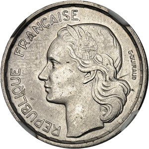 IVth Republic (1947-1958). Proof of 20 francs G. Guiraud in silver, thick blank, with 4 nibs 1950, Paris.