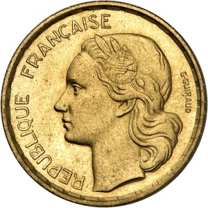 IVth Republic (1947-1958). Test of 20 francs G. Guiraud in cupro-aluminium 1951, Paris.