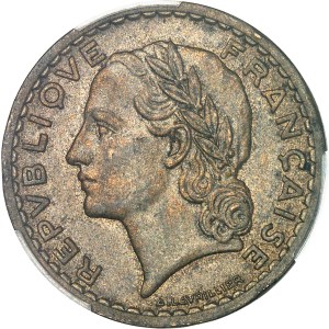 IVth Republic (1947-1958). 5 francs Lavrillier in cupro-aluminium 1947, Paris.