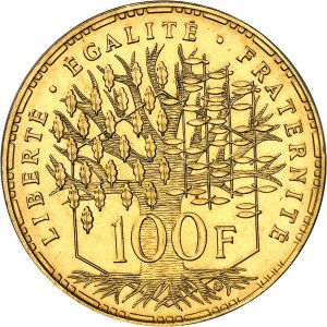 Ve République (1958 à nos jours). Essai de 100 francs Panthéon en Or, Frappe spéciale (SP) 1982, Pessac.