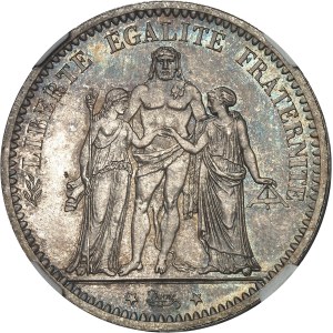 Ve République (1958 à nos jours). Prototype de la 10 francs Hercule (sur 5 francs Hercule), tranche en relief 1873 [1964], A, Paris.