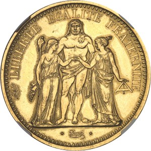 Fifth Republic (1958 to present). Trial of 10 francs Hercule on gold blank, Frappe spéciale (SP) 1964, Paris.