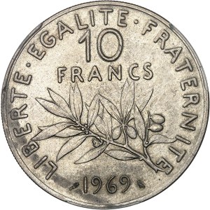 Fifth Republic (1958 to present). Proof of 10 francs Semeuse, Frappe spéciale (SP) 1969, Paris.