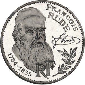 Ve République (1958 à nos jours). Piéfort de 10 francs François Rude en platine, Flan bruni (PROOF) 1984, Pessac.