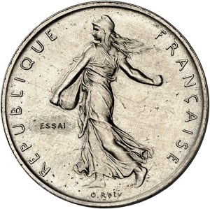 Fifth Republic (1958 to present). Test piece of 1 franc Semeuse, Frappe spéciale (SP) 1959, Paris.