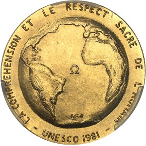 Ve République (1958 à nos jours). Médaille d’Or, Pierre Teilhard de Chardin, par P. Belmondo, Frappe spéciale (SP) 1981, Paris.