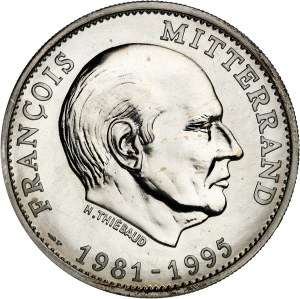Fifth Republic (1958 to present). François Mitterrand presidency medal, silver, by H. Thiébaud, with original drawings by the artist 1995.