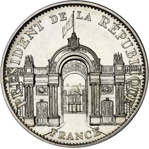 Ve République (1958 à nos jours). Médaille présidence de François Mitterrand, en argent, par H. Thiébaud, avec les dessins originaux de l’artiste 1995.