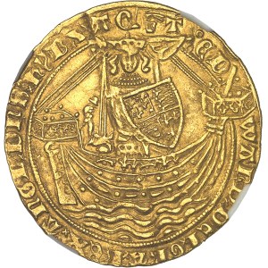 Édouard III (1327-1377). Noble d’or, 3e période du Traité ND (1361-1369), Londres.