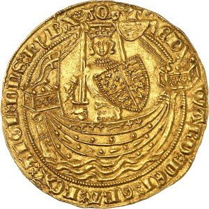 Edward III (1327-1377). Noble d'or, 3rd period of the ND Treaty (1361-1369), C, Calais.