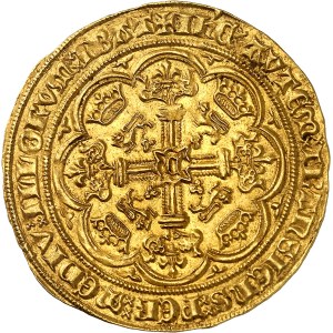 Édouard III (1327-1377). Noble d’or, 3e période du Traité ND (1361-1369), C, Calais.