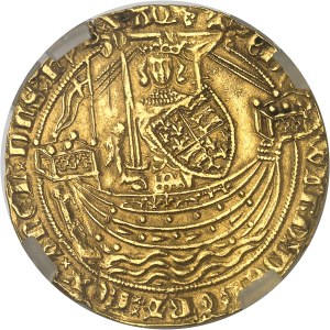 Edward III (1327-1377). Noble d'or, 3rd period of the ND Treaty (1361-1369), C, Calais.