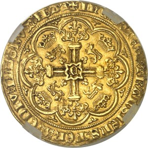 Edward III (1327-1377). Noble d'or, 3rd period of the ND Treaty (1361-1369), C, Calais.
