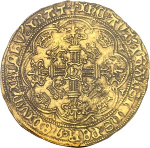 Henry VI of England (1422-1453). Noble d'or, 1st issue with ND ringlet (1422-1430), Calais.